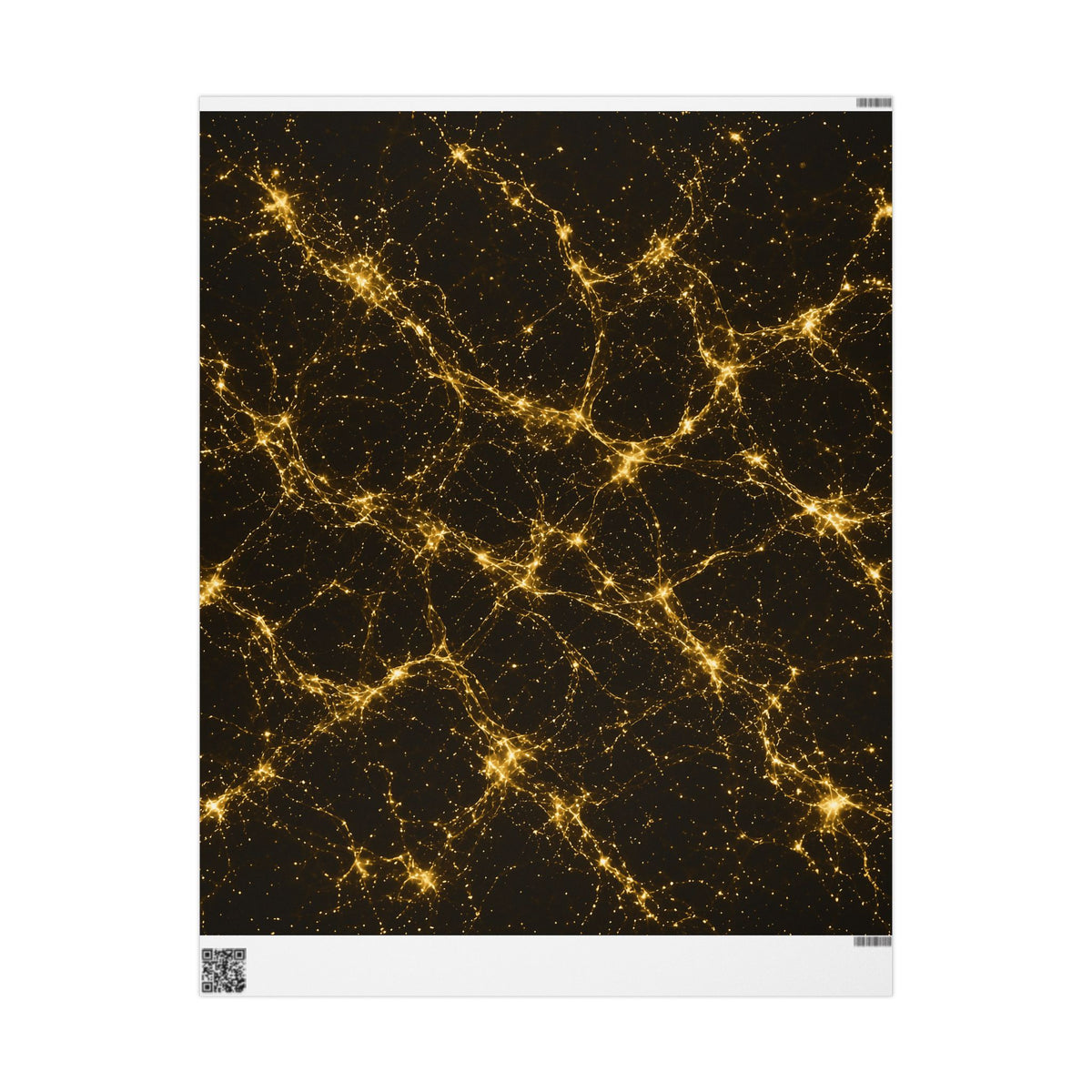 Neon Mycelium - Gold Filigree Wrapping Paper