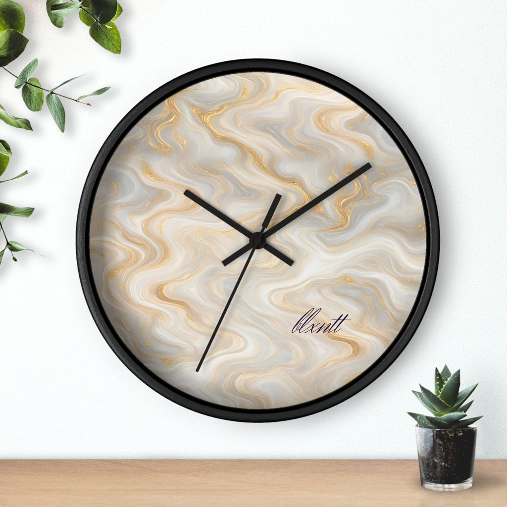 White & Gold Marble Wall Clock