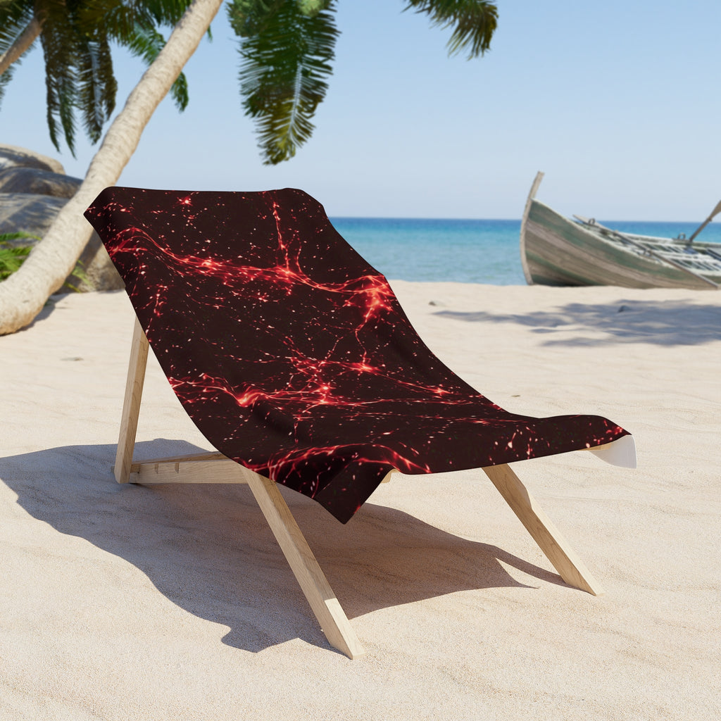 Neon Mycelium - Blood Moon Beach Towel