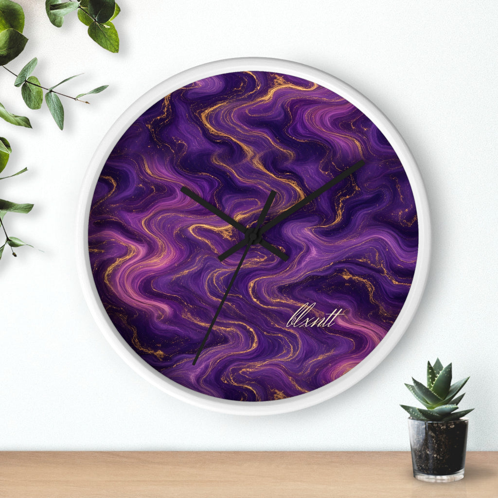 Royal Purple Marble Wall Clock