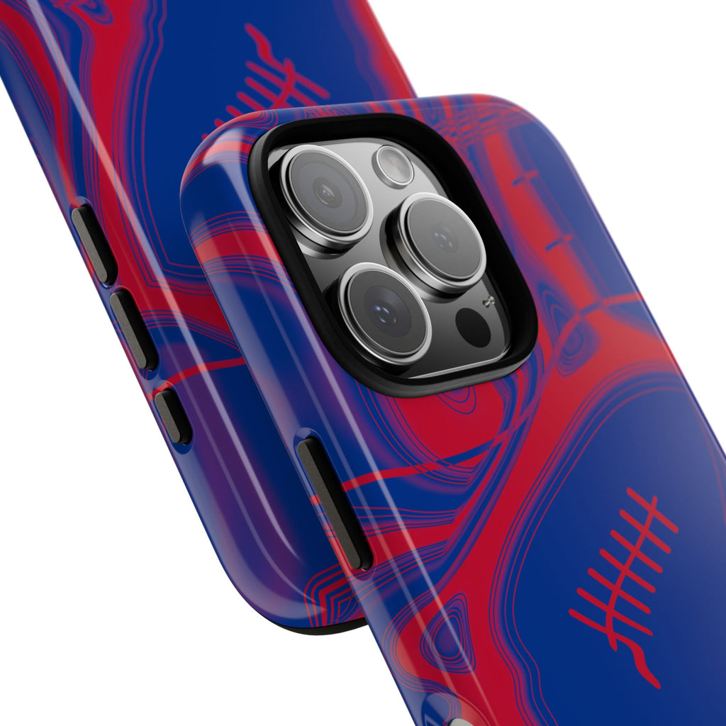 Royal Blue & Red Trippy Football Phone Case