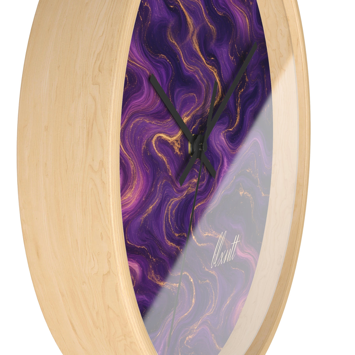 Royal Purple Marble Wall Clock