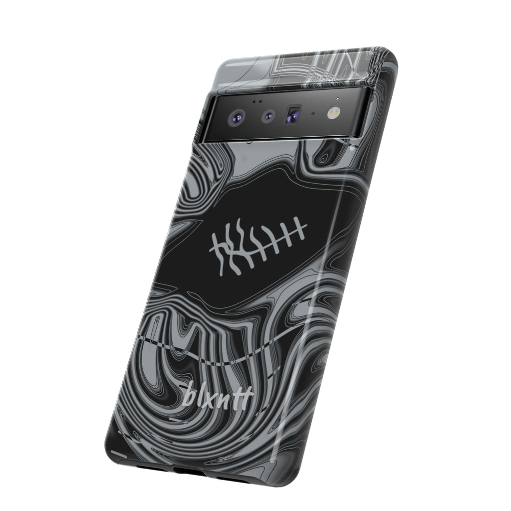 Black & Silver Trippy Football Phone Case