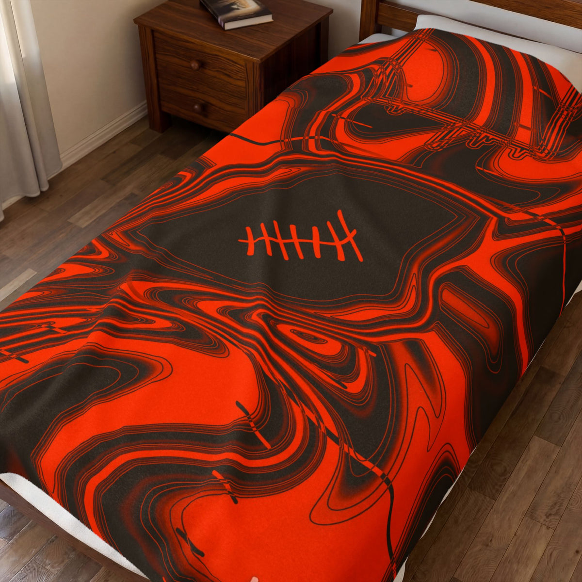 Brown & Orange Trippy Football Blanket