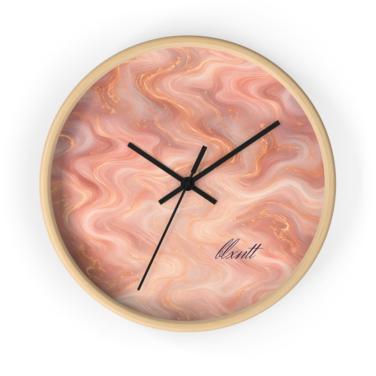 Rose Gold Marble Wall Clock
