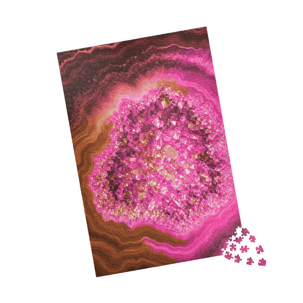 Geode Core - Terracotta Neon Jigsaw Puzzle