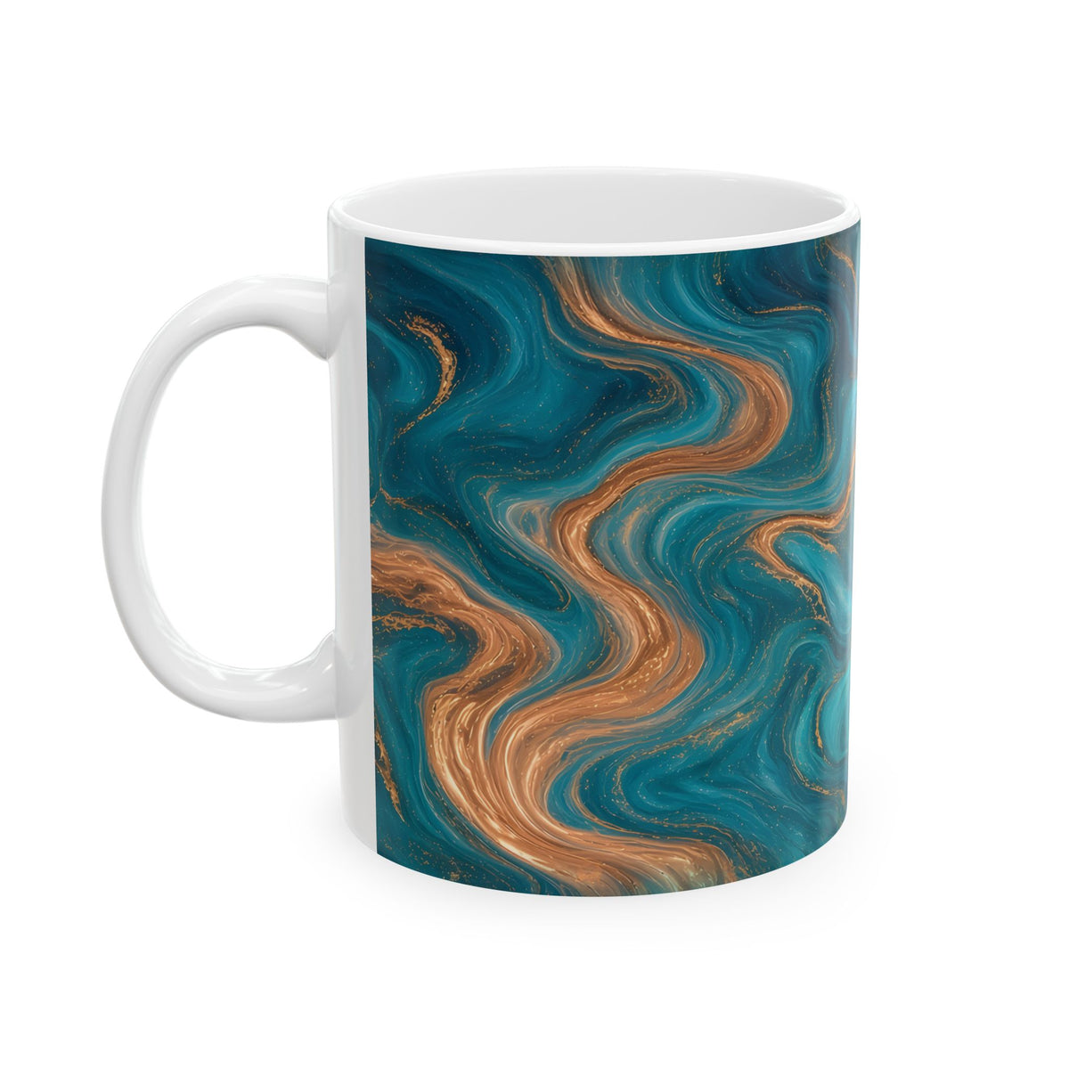 Turquoise & Copper Marble Mug