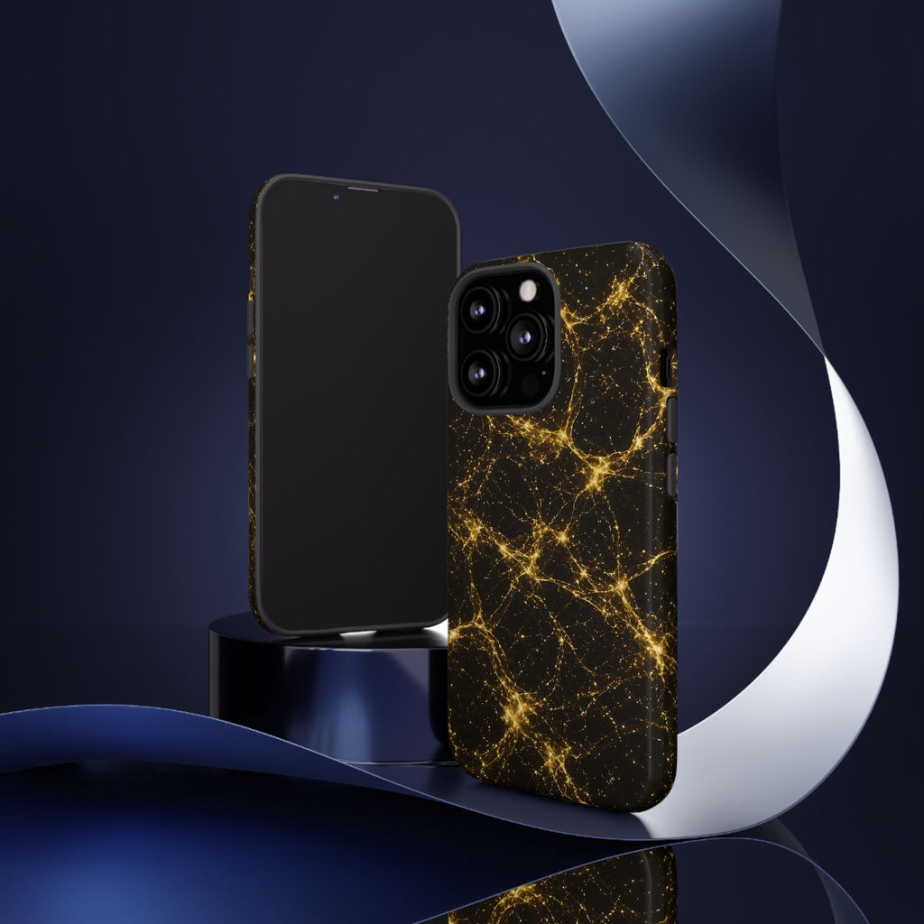 Neon Mycelium - Gold Filigree Phone Case