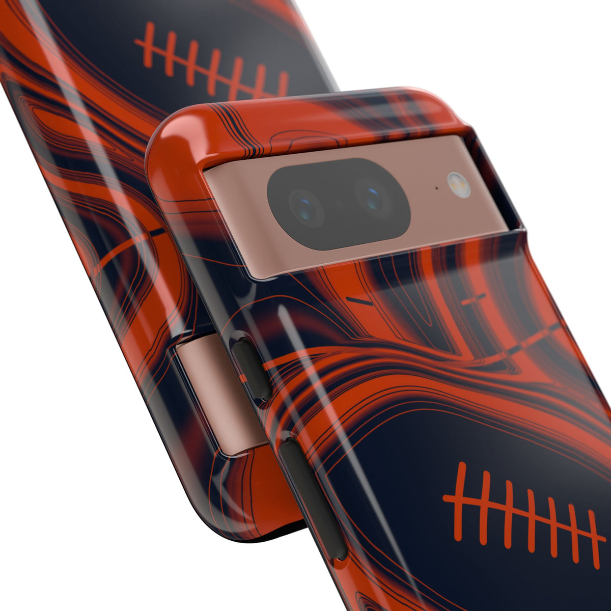 Navy & Orange Trippy Football Phone Case