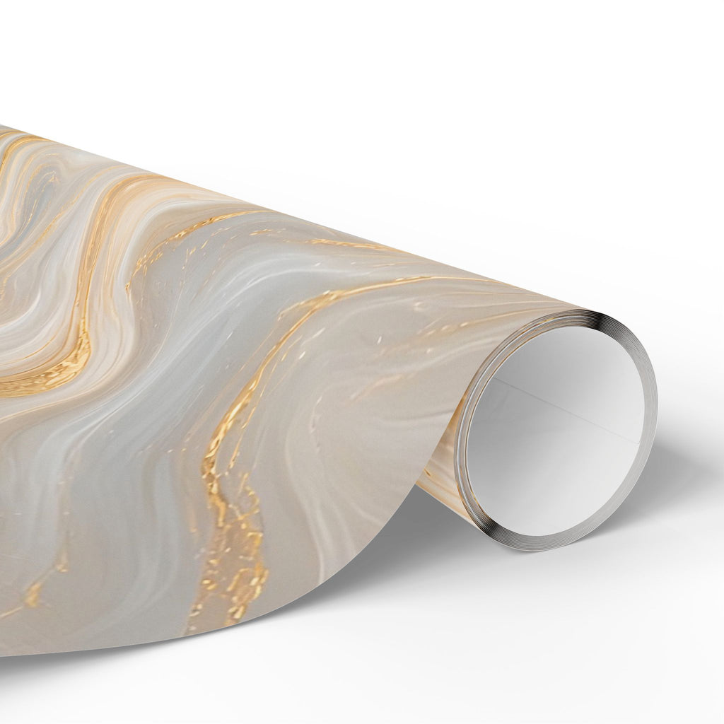 White & Gold Marble Wrapping Paper