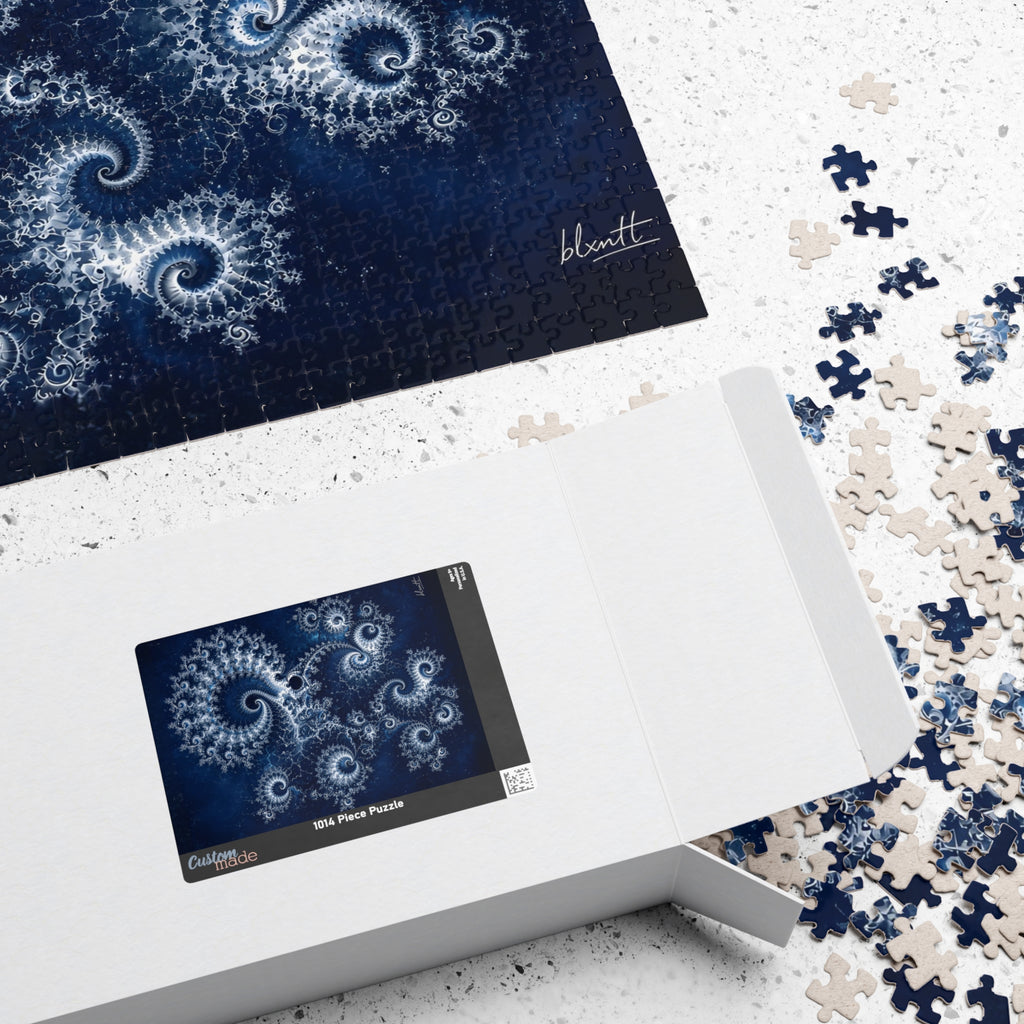 Copper Infinity - Ice Blue & Silver Jigsaw Puzzle