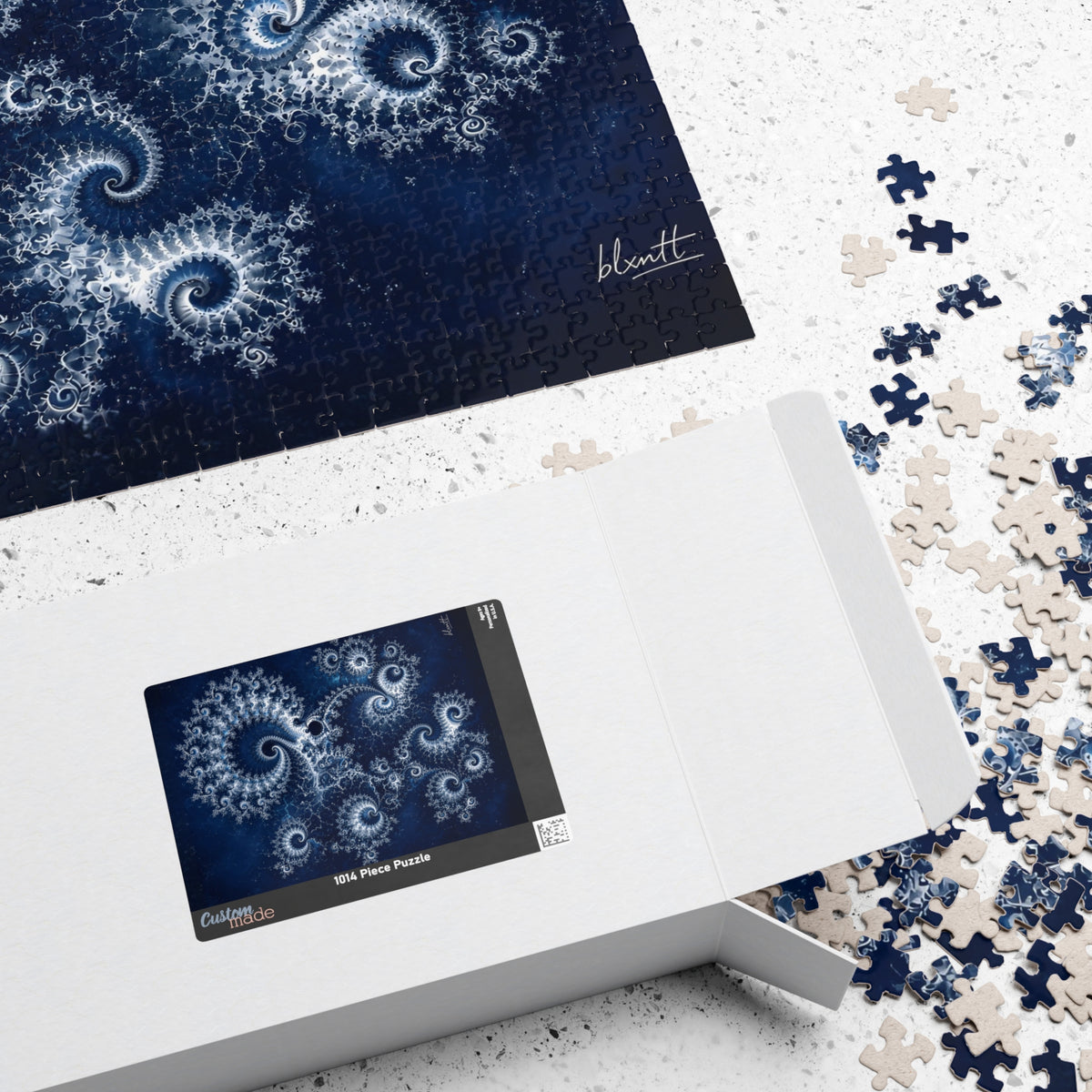 Copper Infinity - Ice Blue & Silver Jigsaw Puzzle