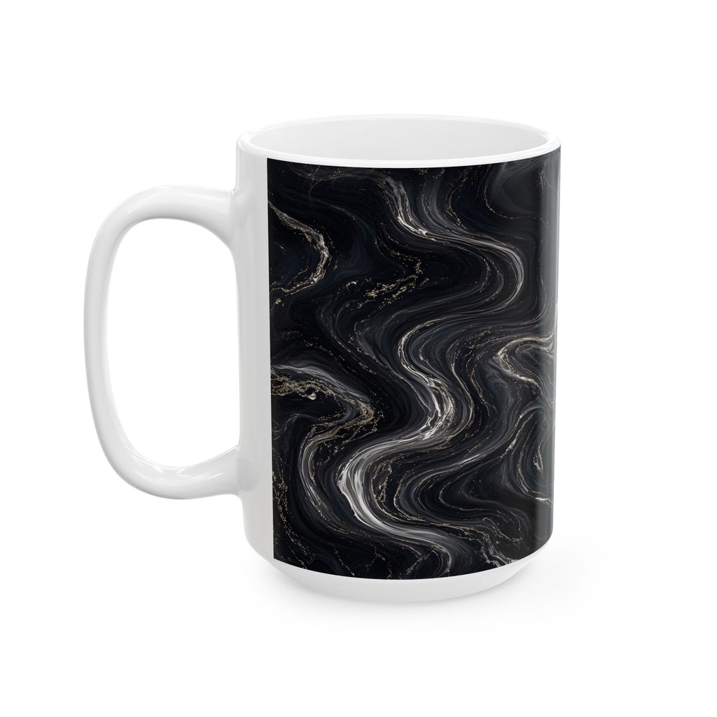 Black & Silver Marble Mug
