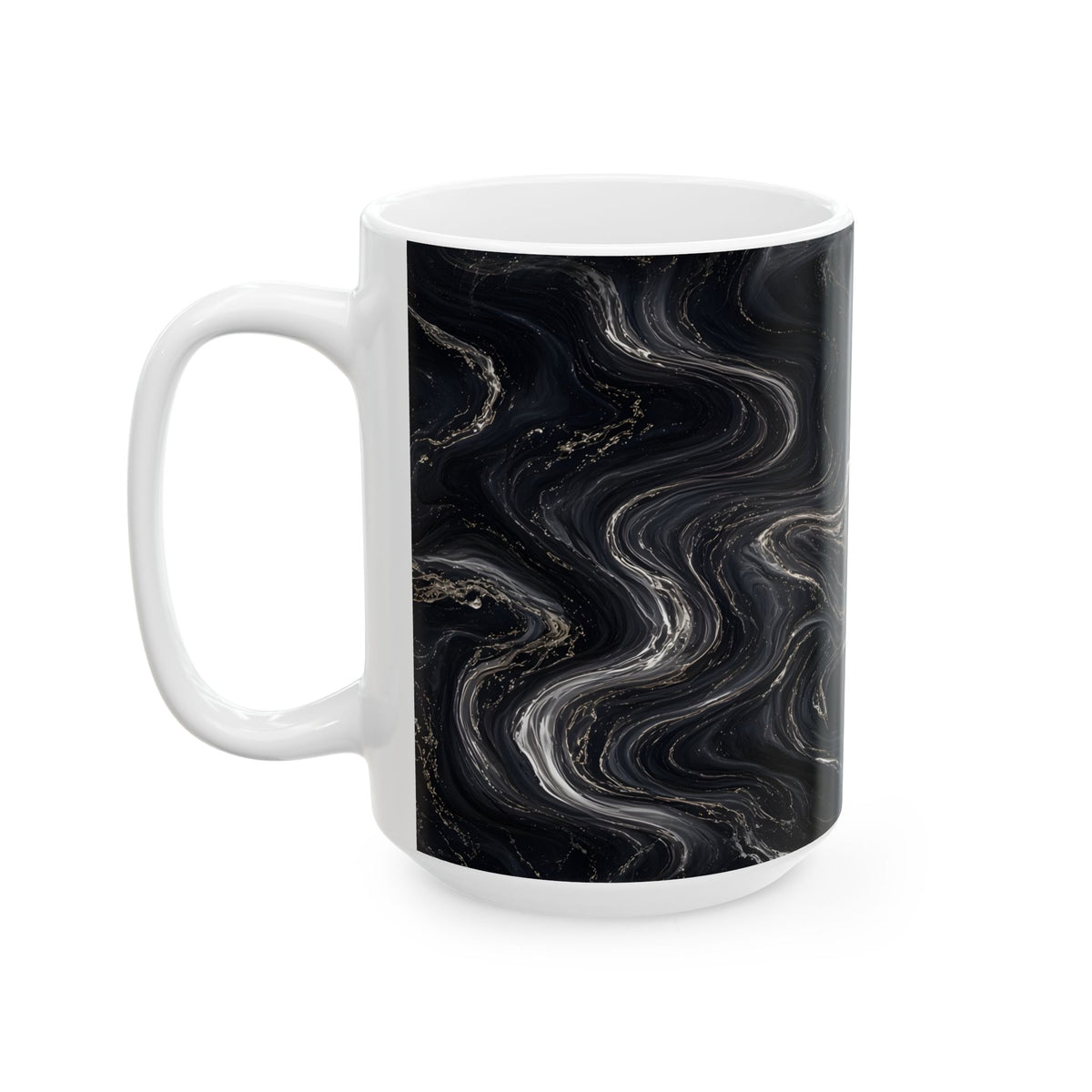 Black & Silver Marble Mug