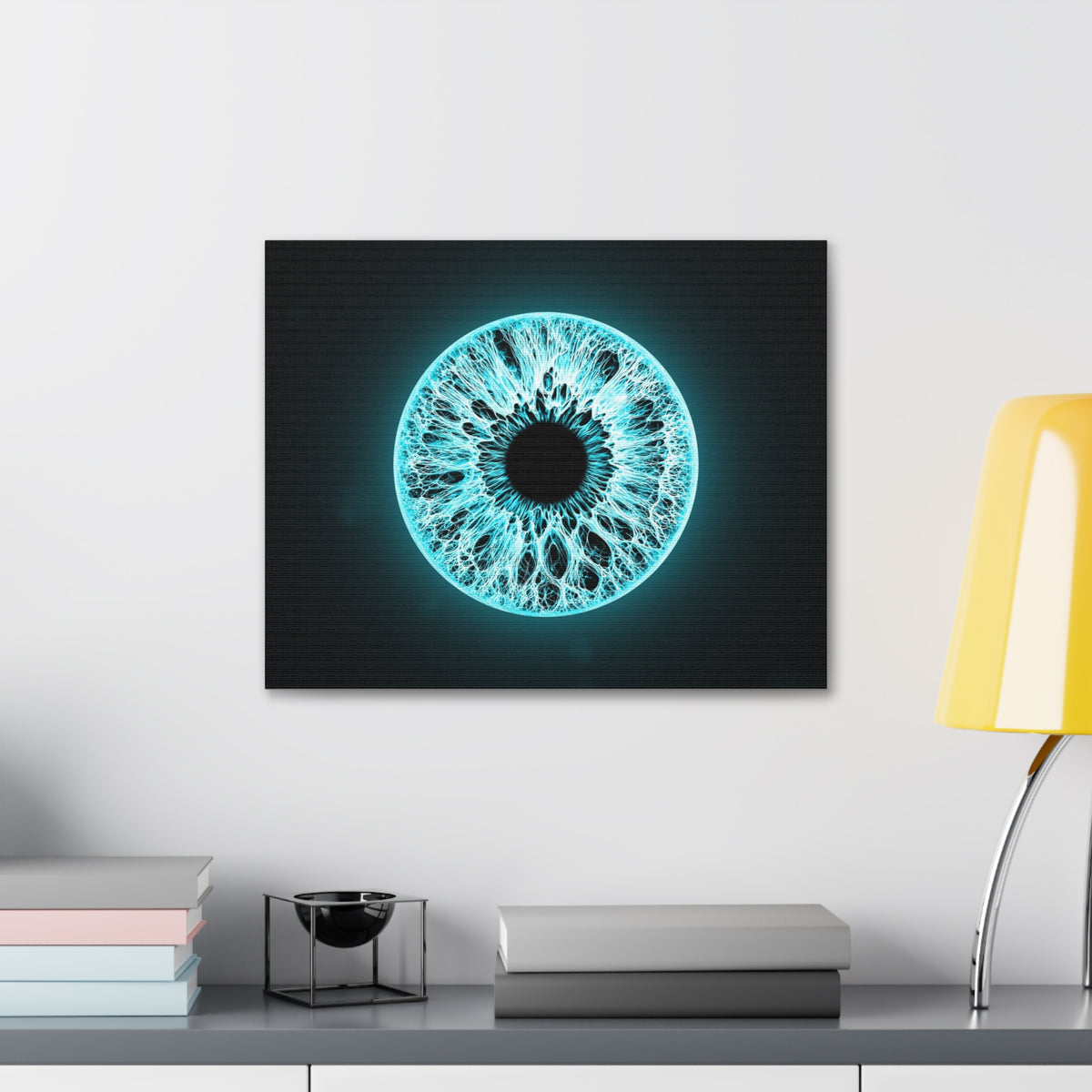BLXNTT Iris – Lace Web Electric Cyan Glossy Canvas