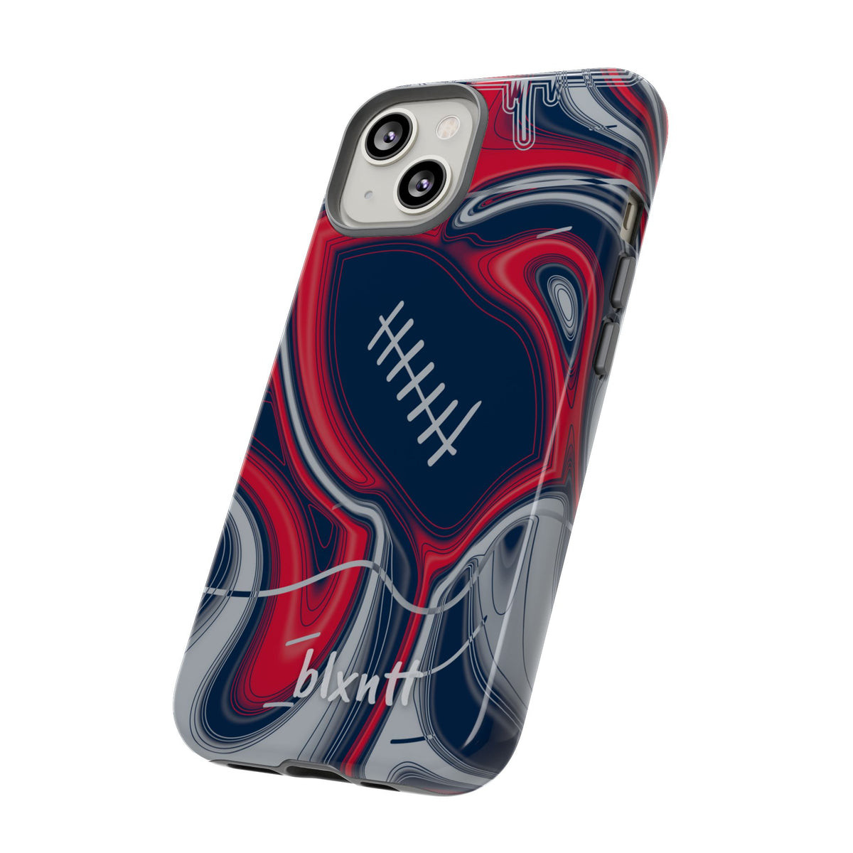 Navy, Red & Silver Trippy Football Phone Case