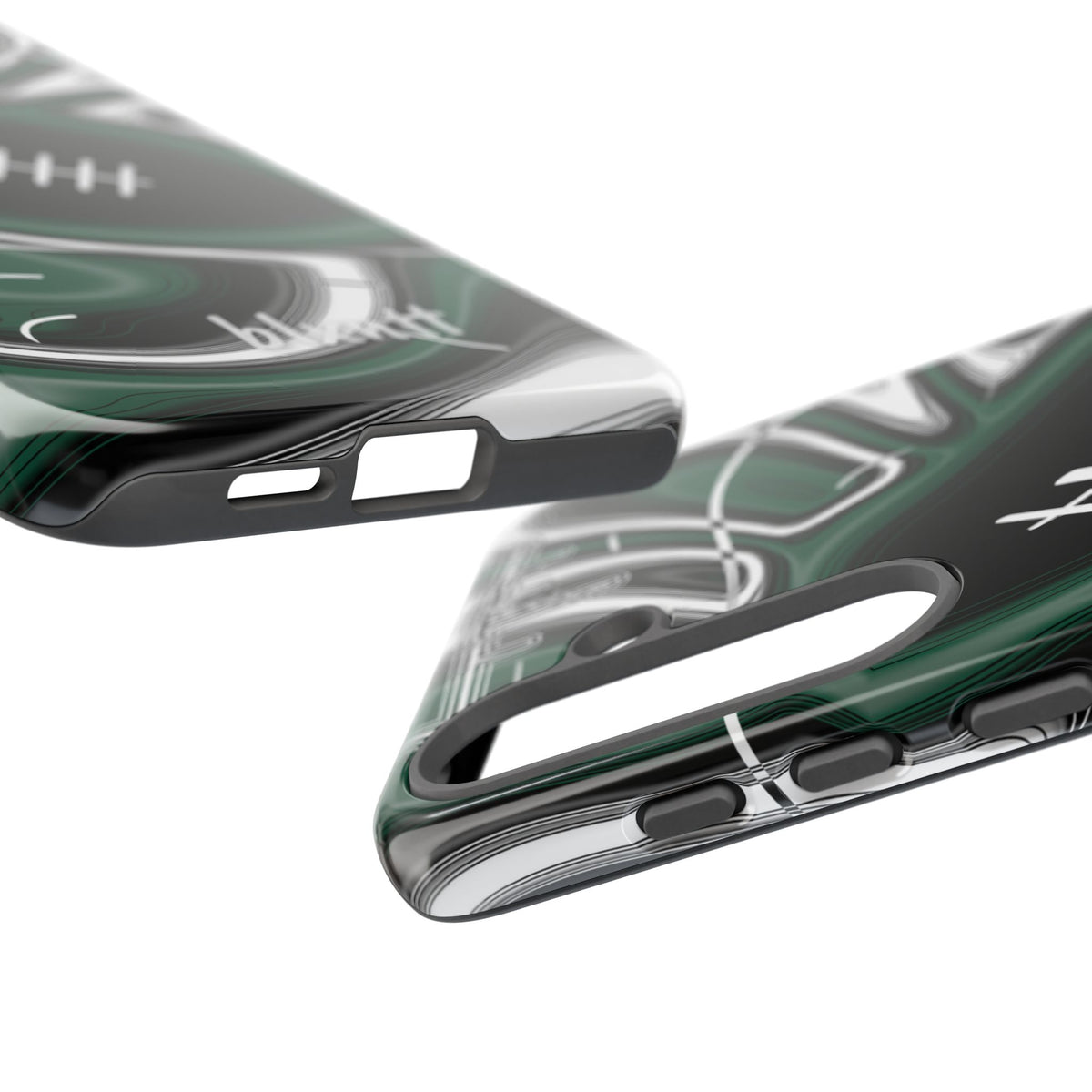 Hunter Green & White Trippy Football Phone Case