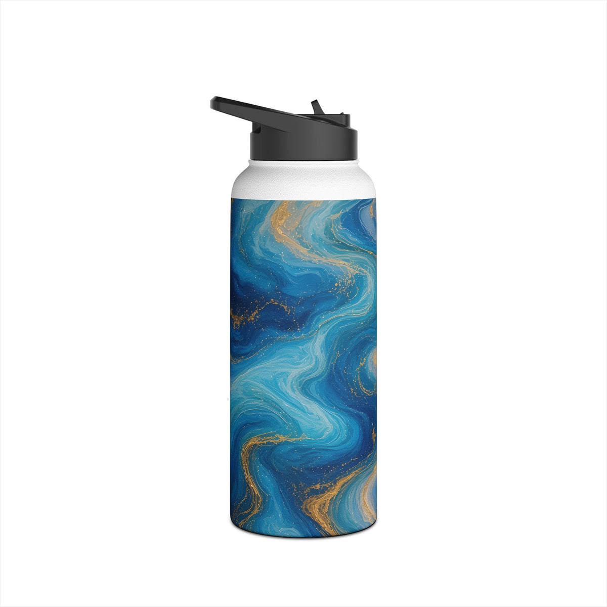 Ocean Blue Marble Water Bottle