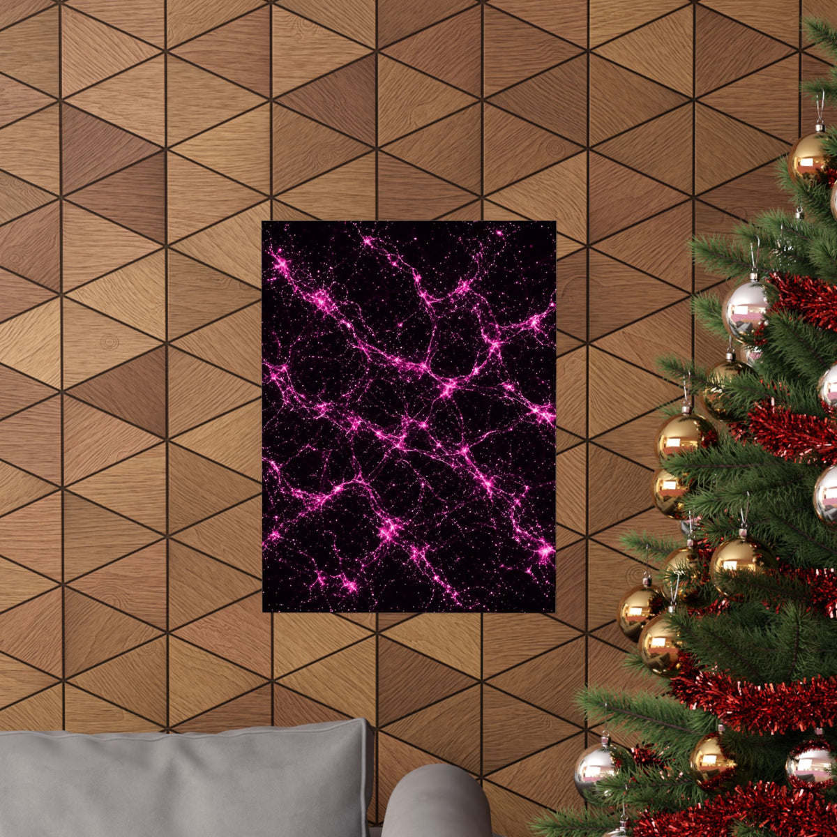 Neon Mycelium - Hot Pink Pulse Poster