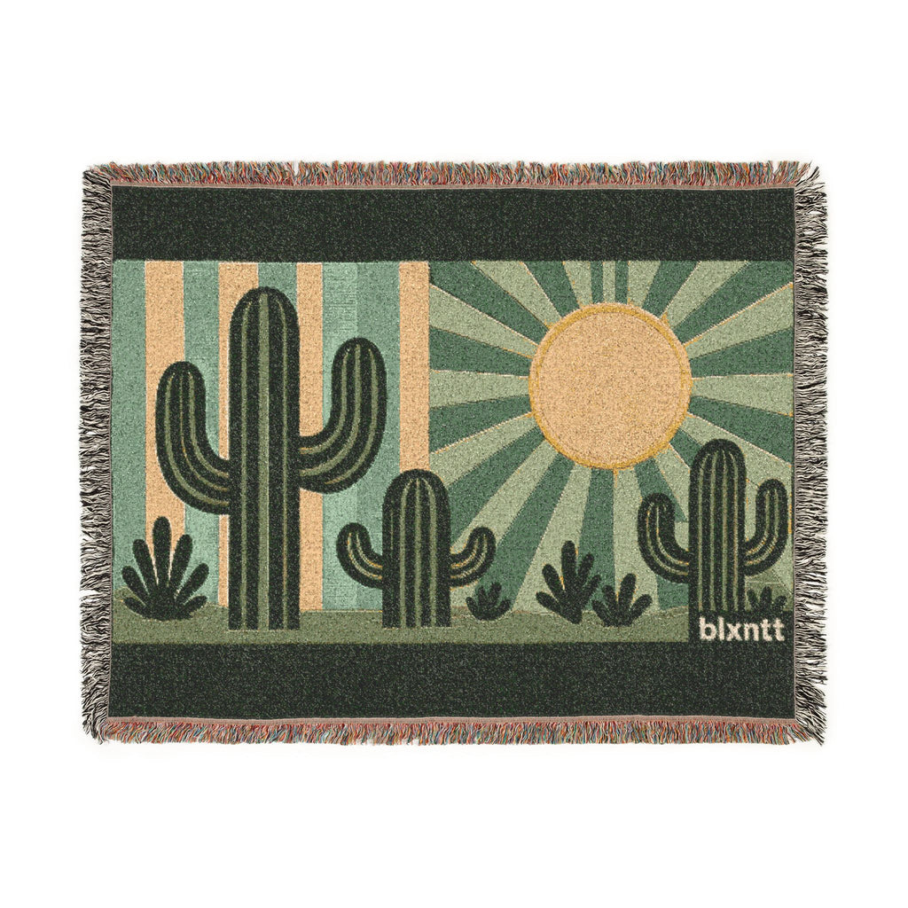 BLXNTT Green Hippie Woven Blanket #1