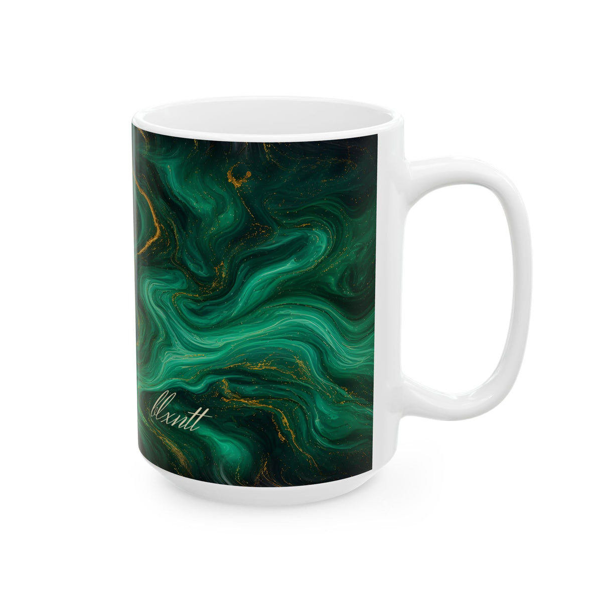 Emerald & Black Marble Mug