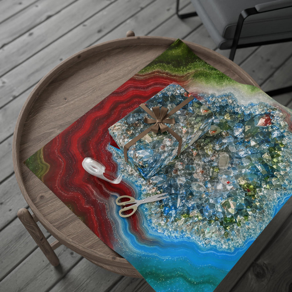 Geode Core - Lagoon Wrapping Paper