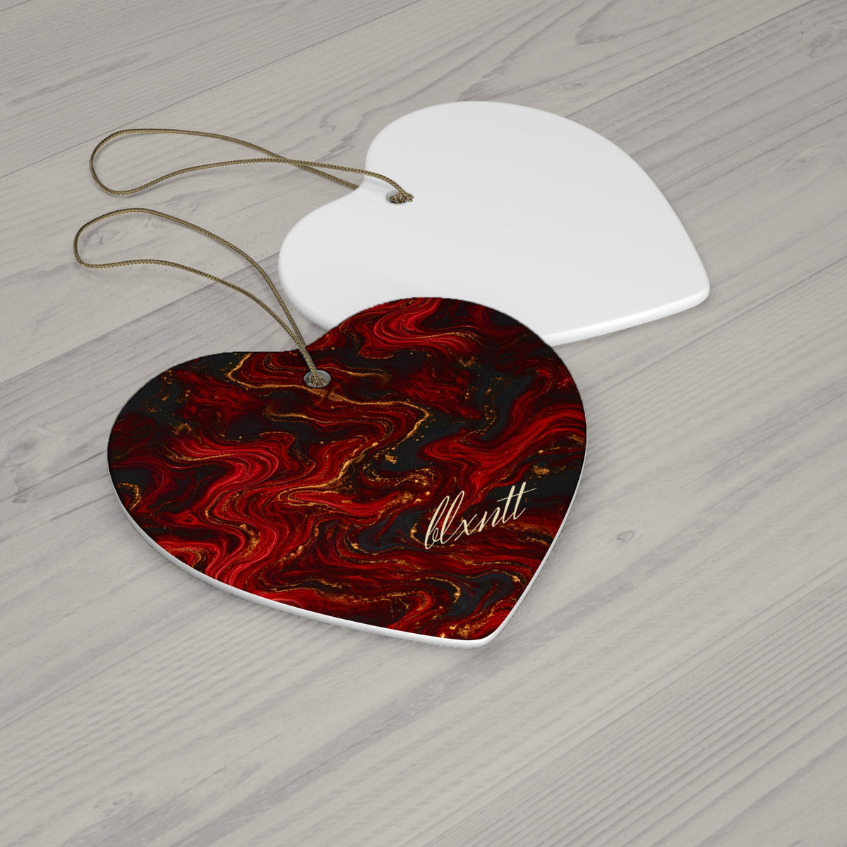 Red & Black Marble Ornament
