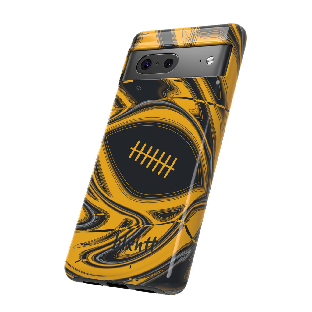 Black & Gold Trippy Football Phone Case