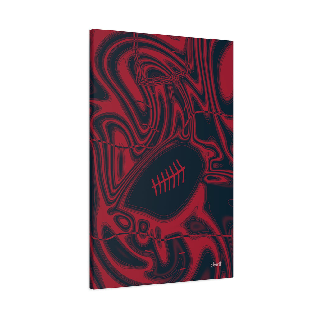 Midnight Navy & Red Trippy Football Canvas