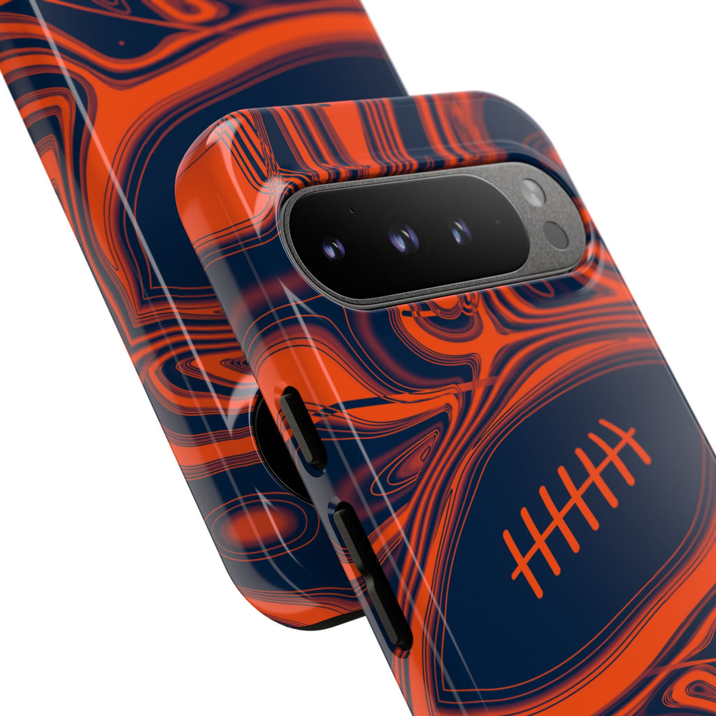 Orange & Navy Trippy Football Phone Case