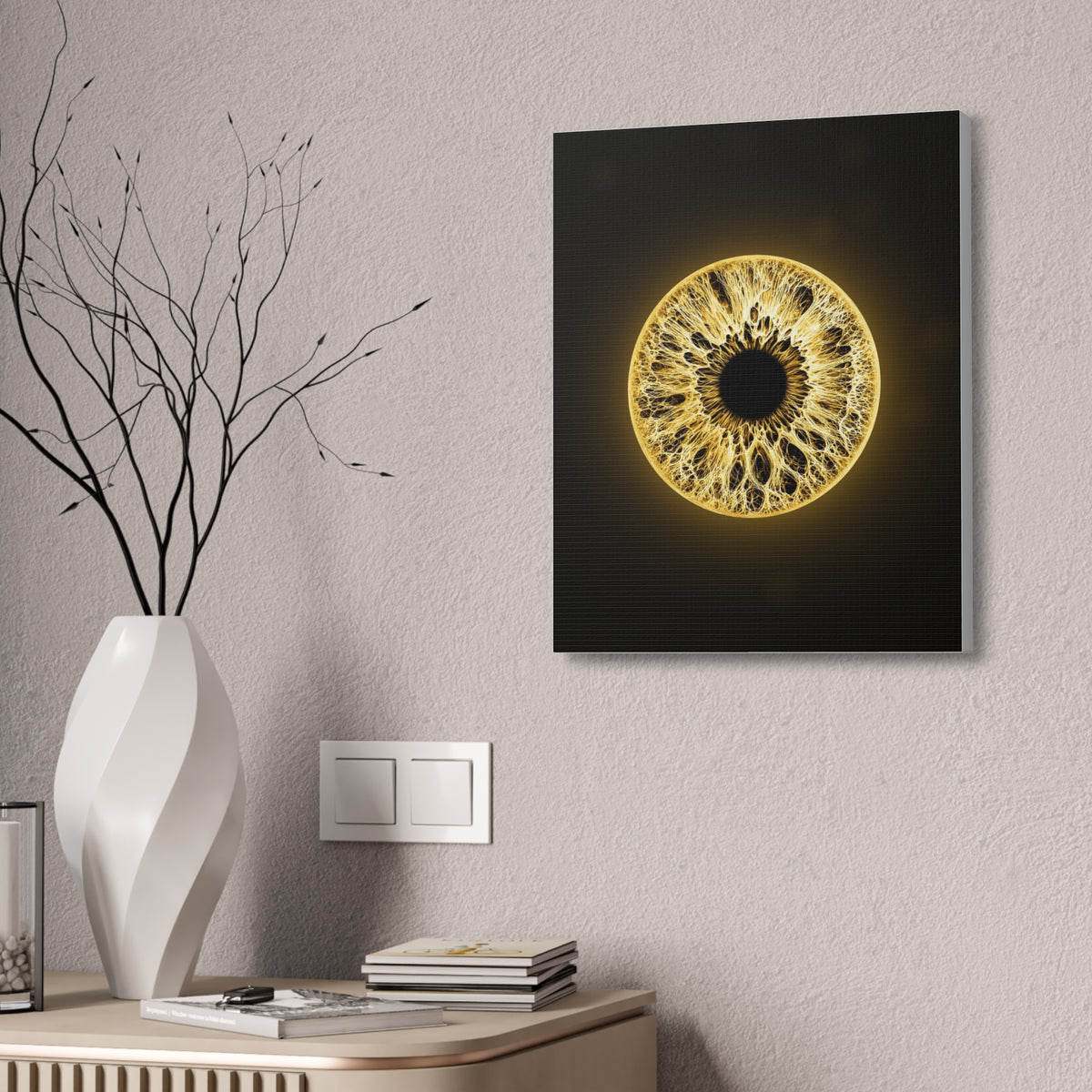 BLXNTT Iris – Lace Web Molten Gold Glossy Canvas