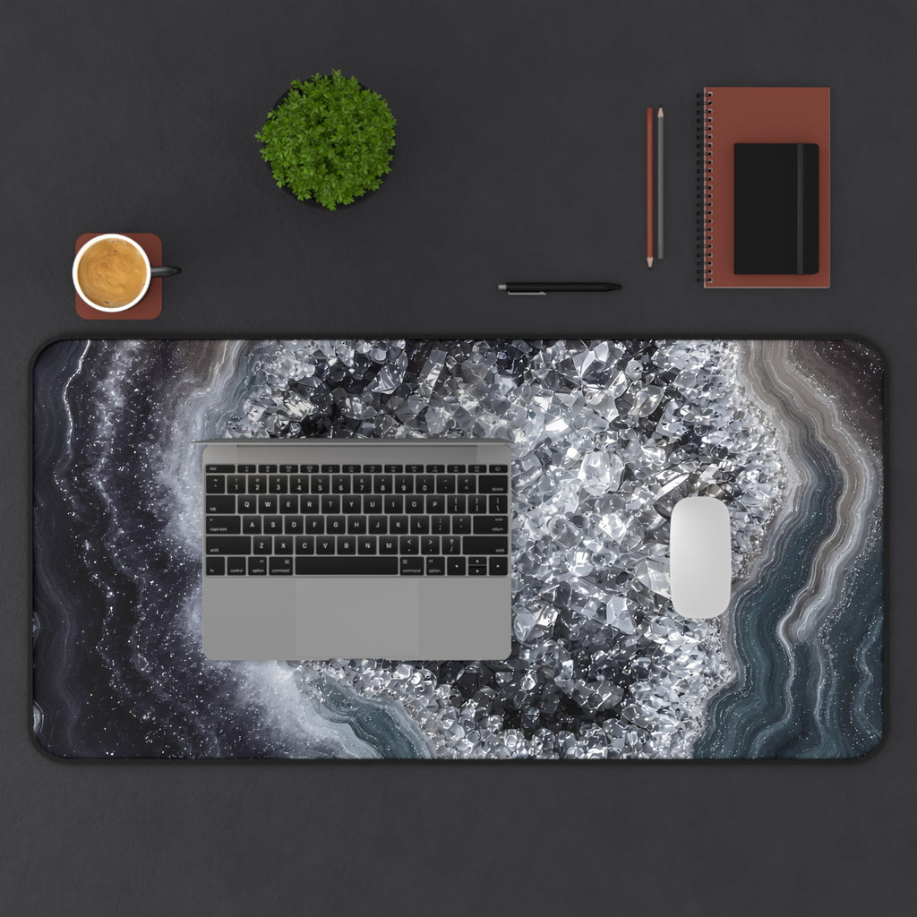 Geode Core - Silver Smoke Desk Mat