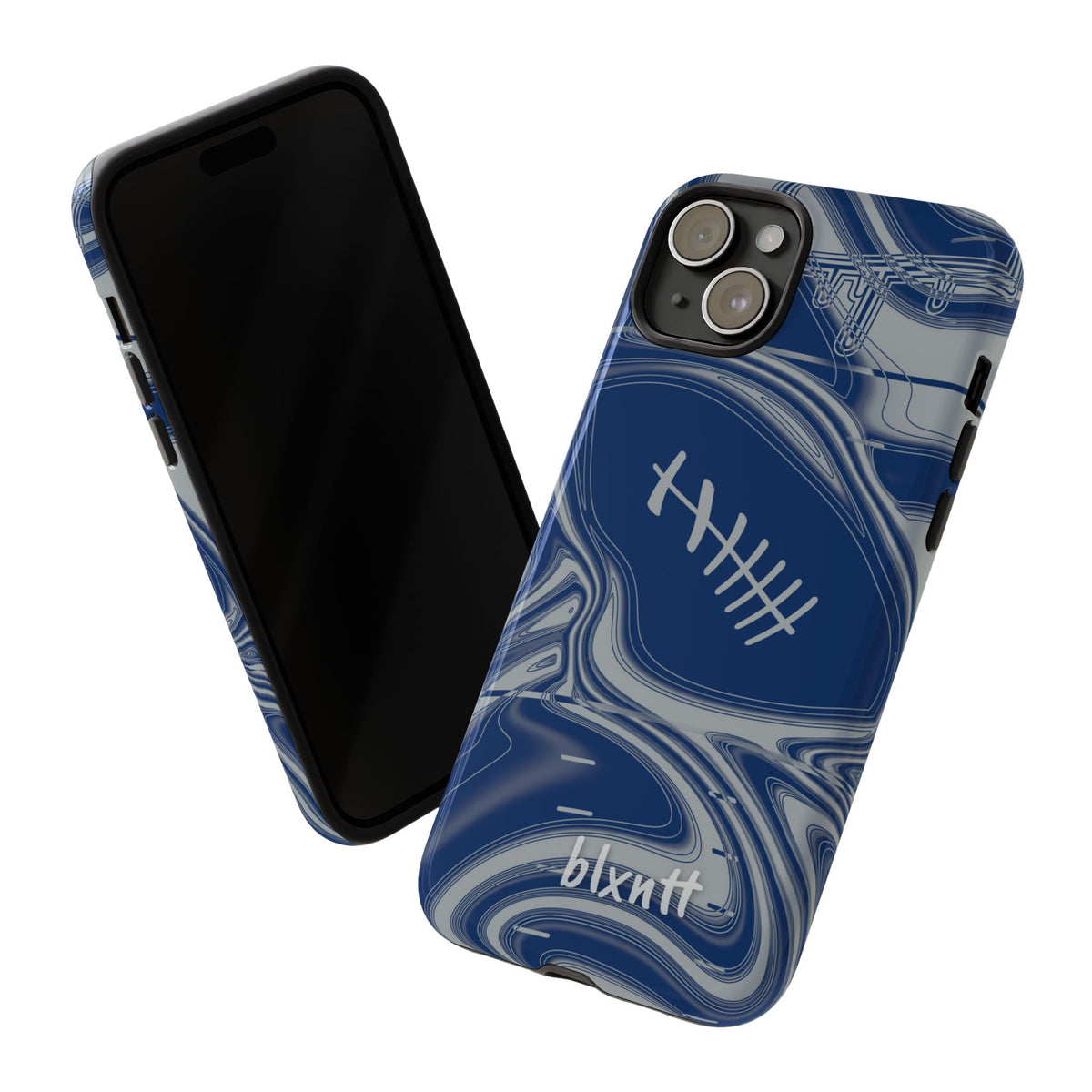 Blue & Gray Trippy Football Phone Case