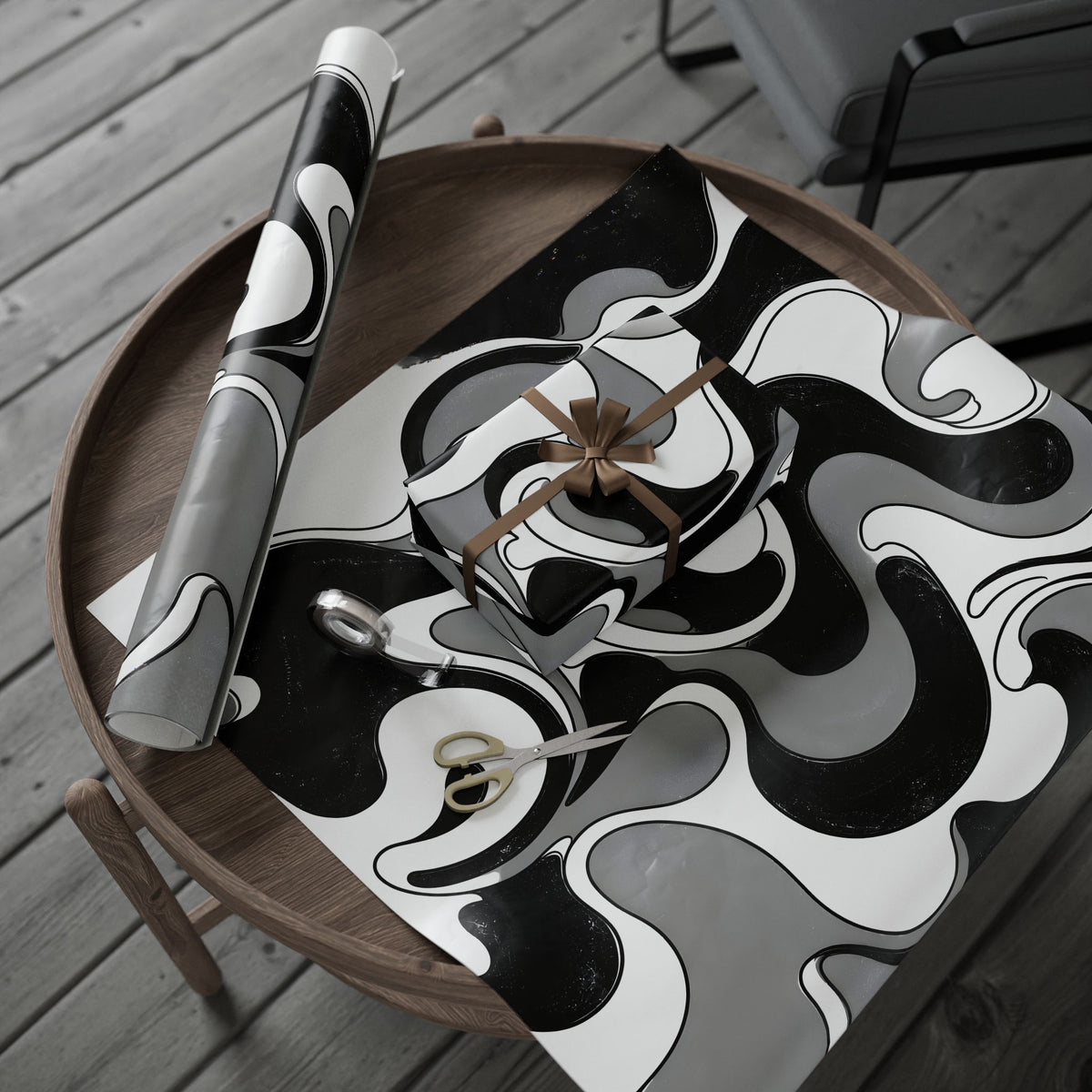 Fillmore Flow - Monochrome Wrapping Paper