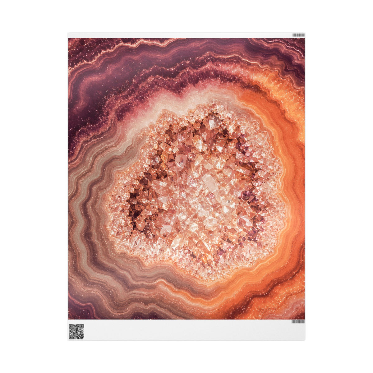 Geode Core - Peach Sorbet Wrapping Paper