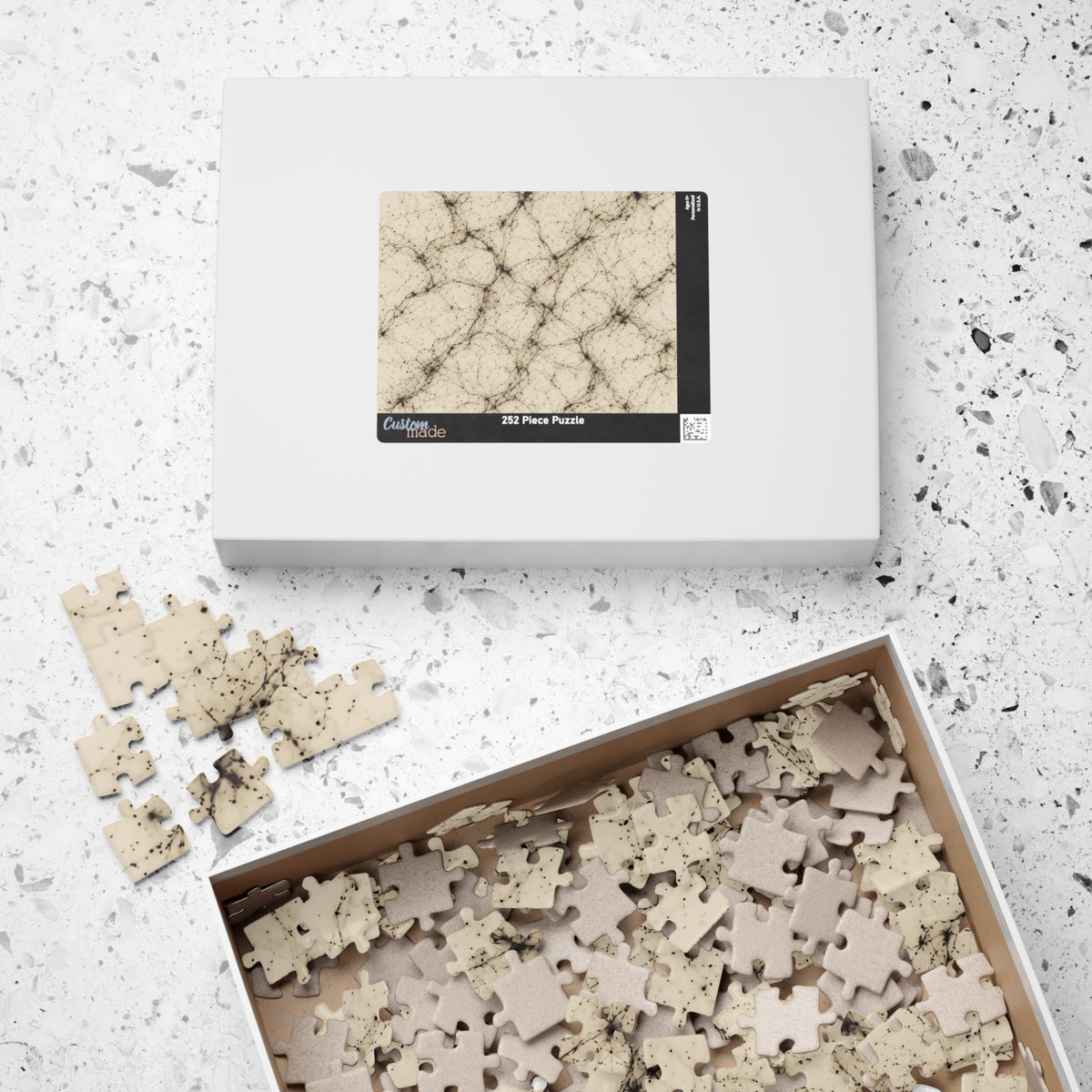 Neon Mycelium - Ink on Paper Jigsaw Puzzle