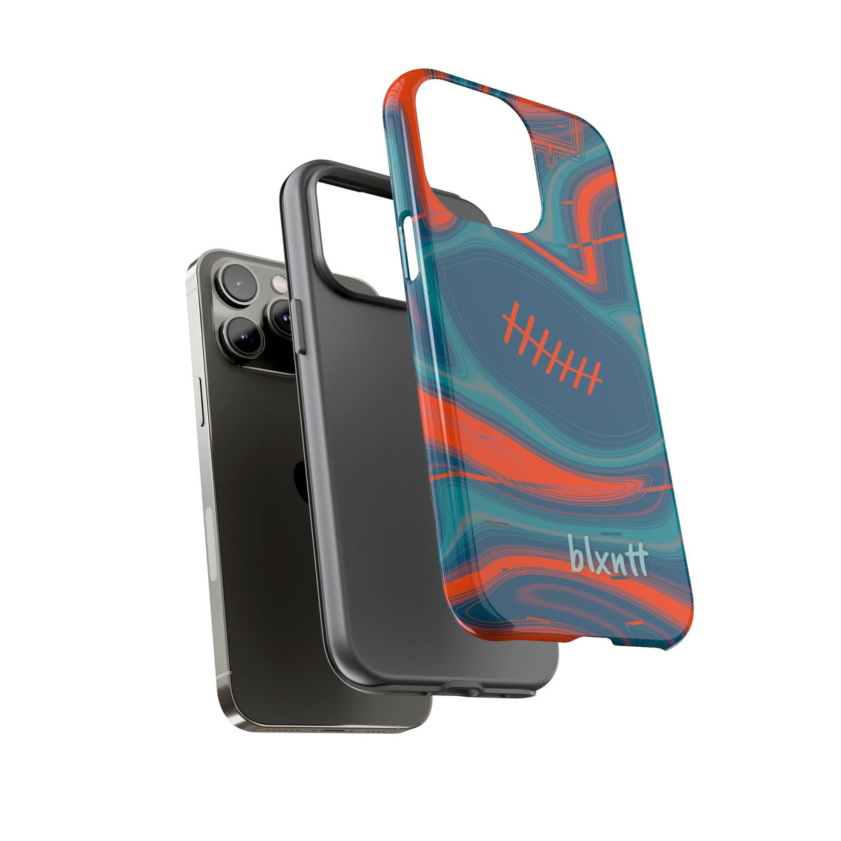 Aqua & Orange Trippy Football Phone Case