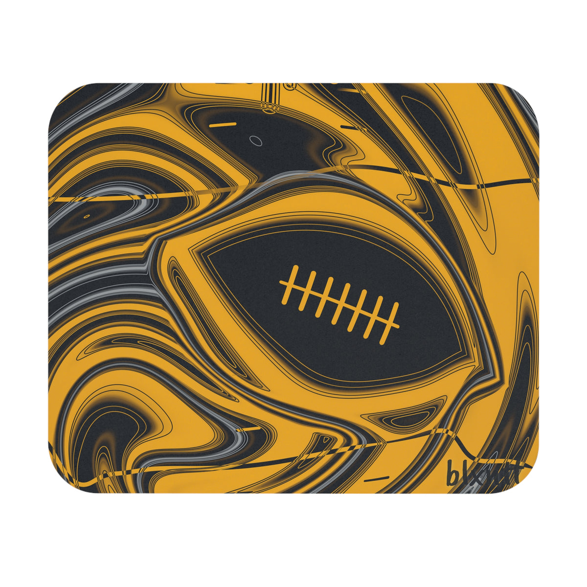 Black & Gold Trippy Football Mouse Pad