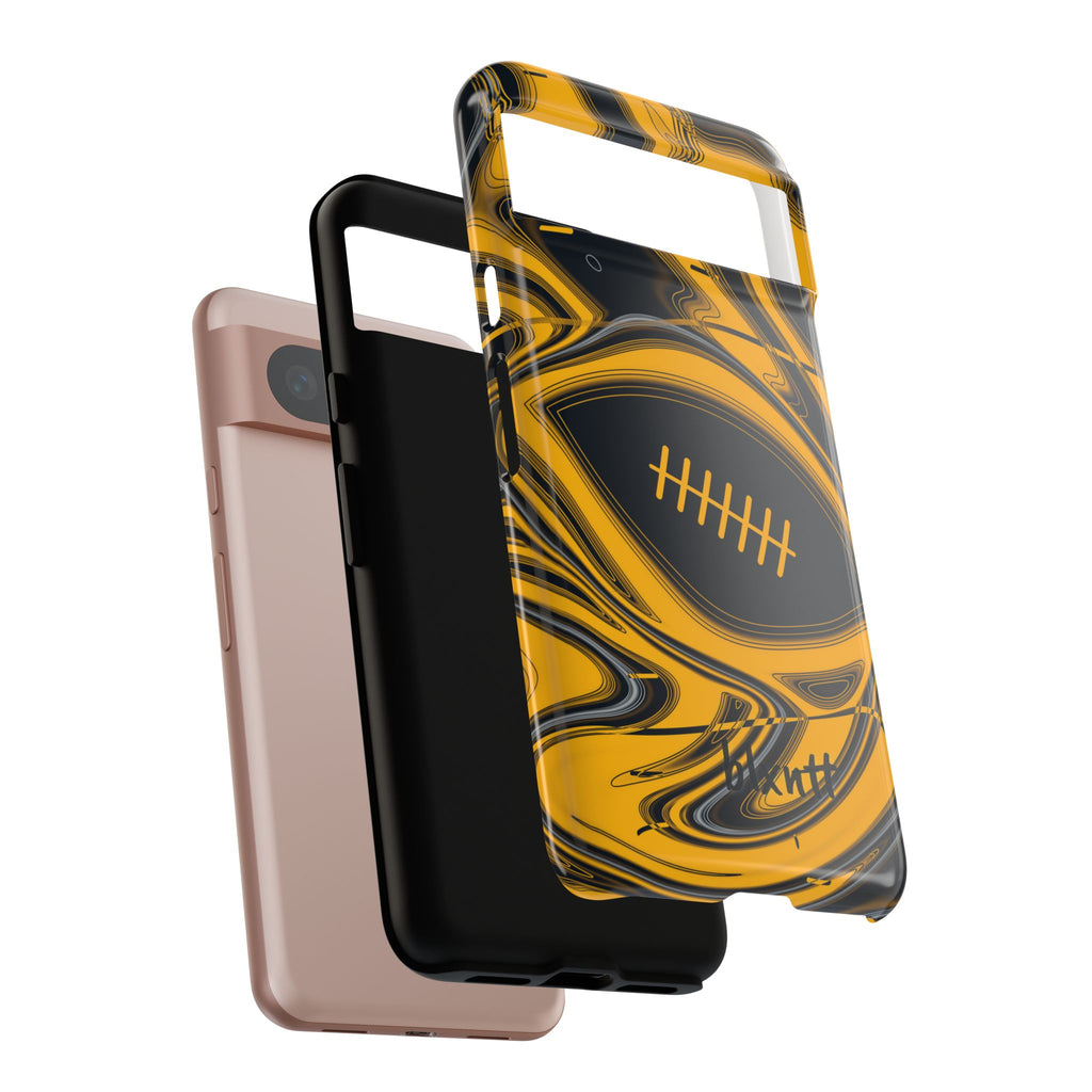 Black & Gold Trippy Football Phone Case
