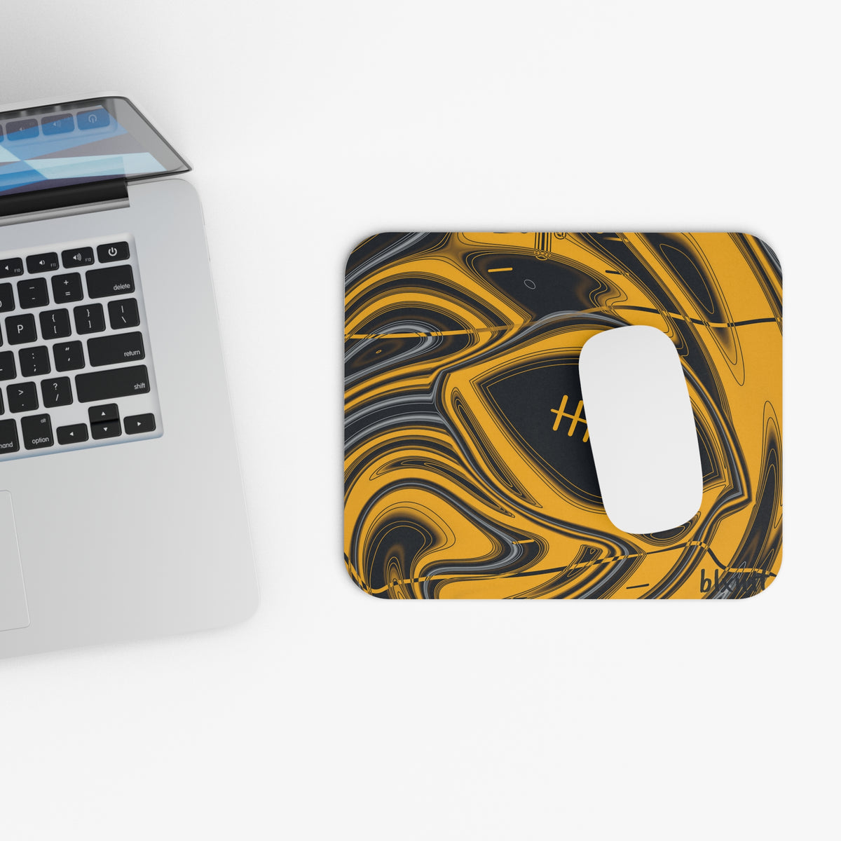Black & Gold Trippy Football Mouse Pad