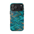 Turquoise & Copper Marble Phone Case