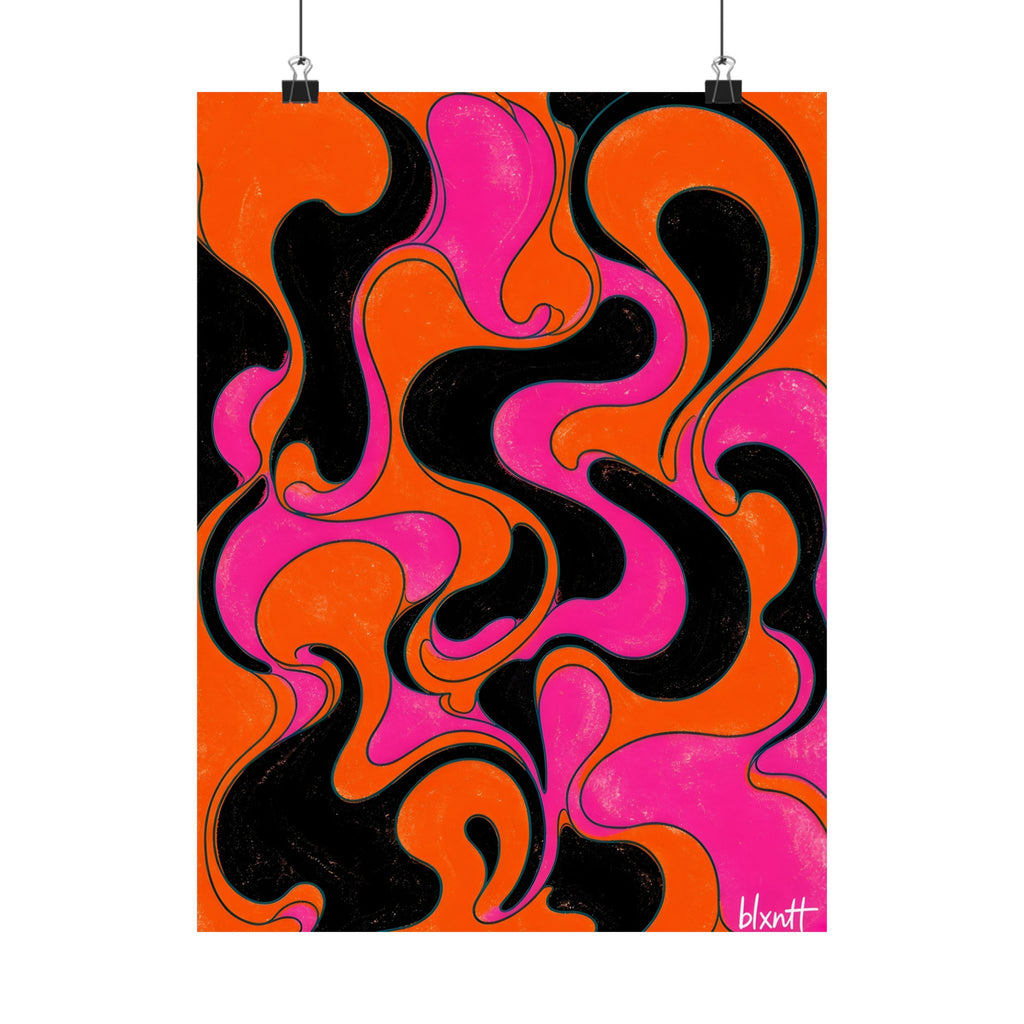 Fillmore Flow - Neon Orange & Magenta Poster