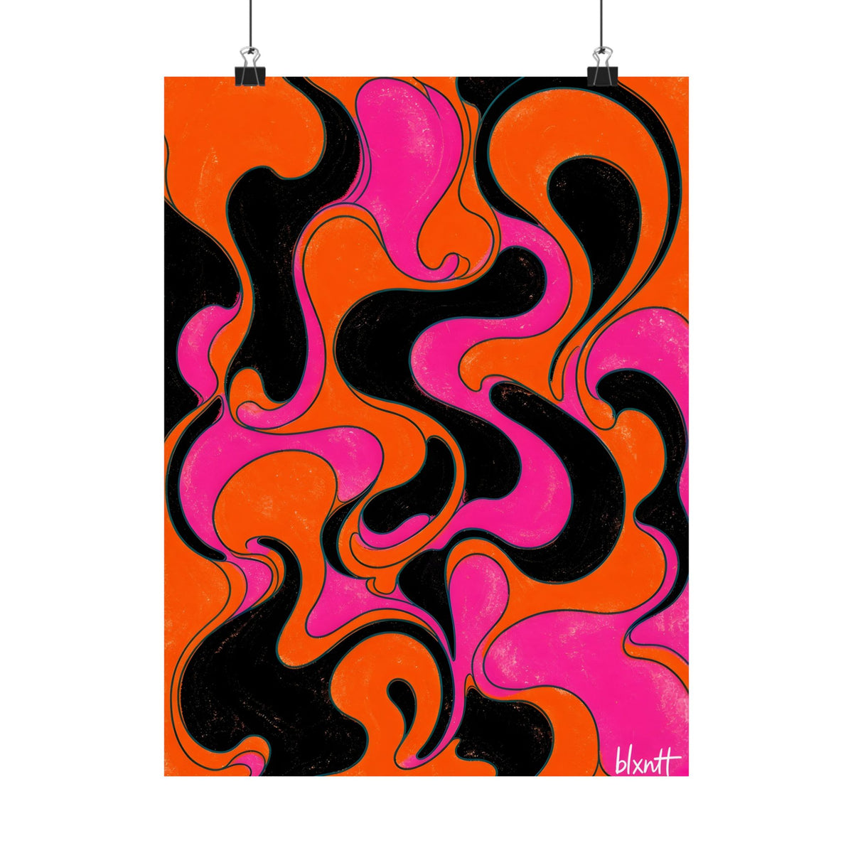 Fillmore Flow - Neon Orange & Magenta Poster