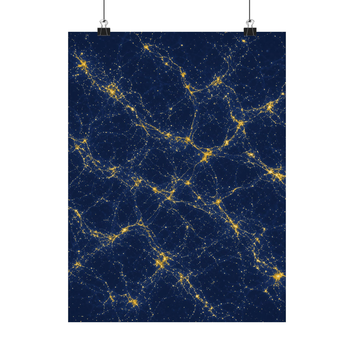 Neon Mycelium - Mustard Navy Poster