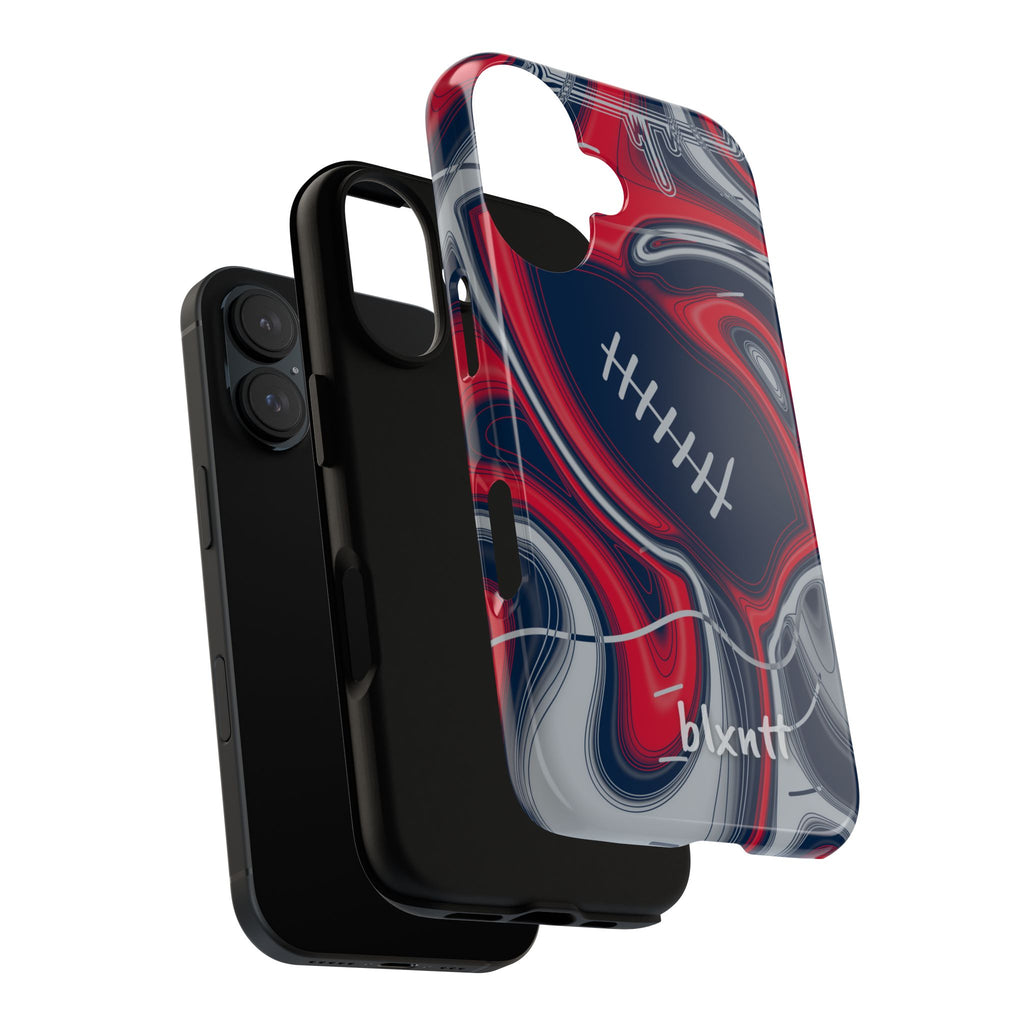 Navy, Red & Silver Trippy Football Phone Case