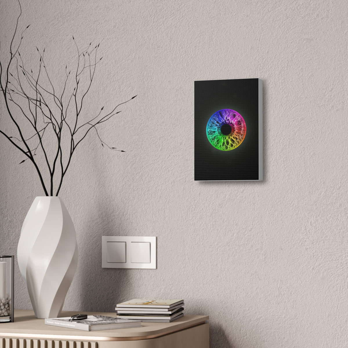 BLXNTT Iris – Lace Web Rainbow Sectors Glossy Canvas