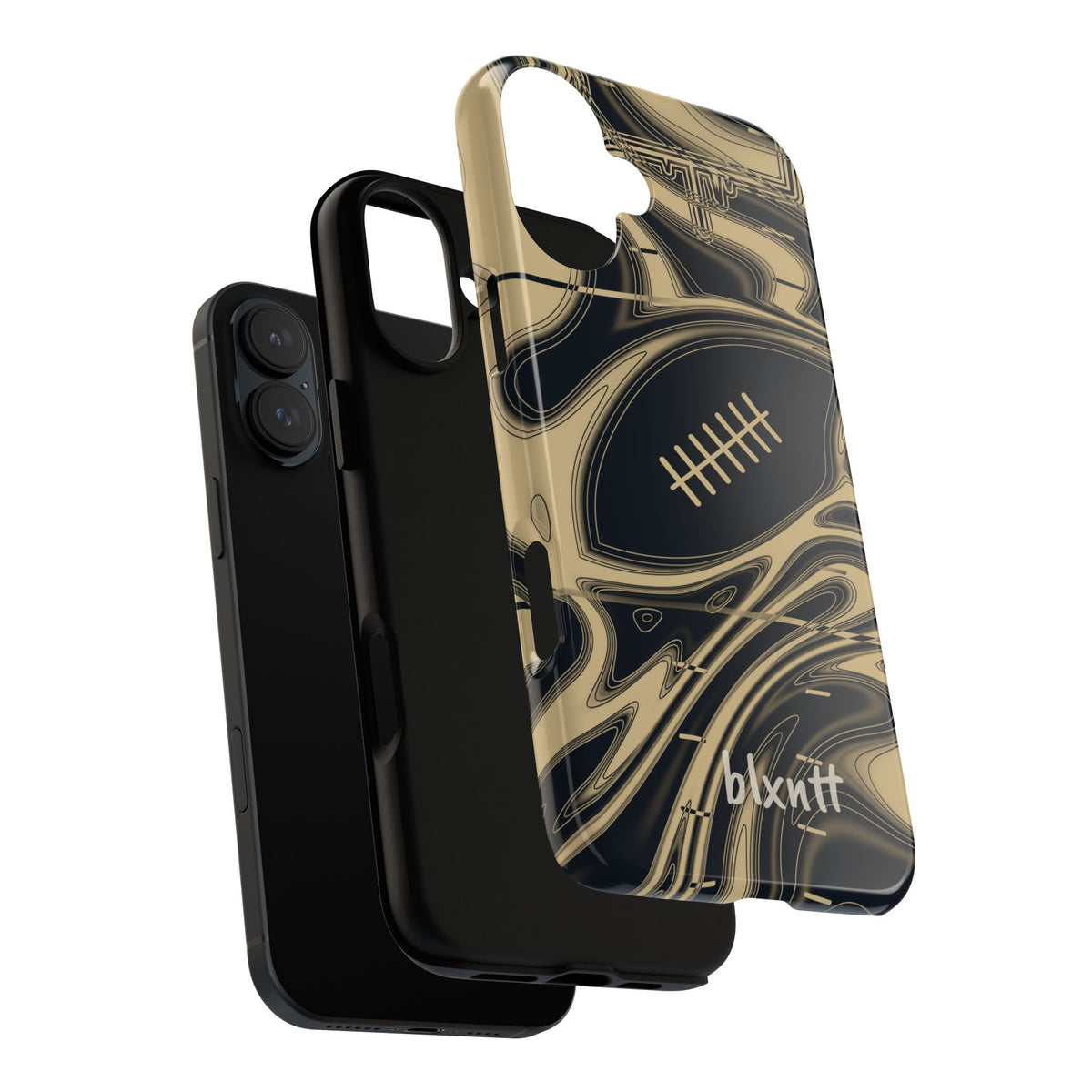 Old Gold & Black Trippy Football Phone Case