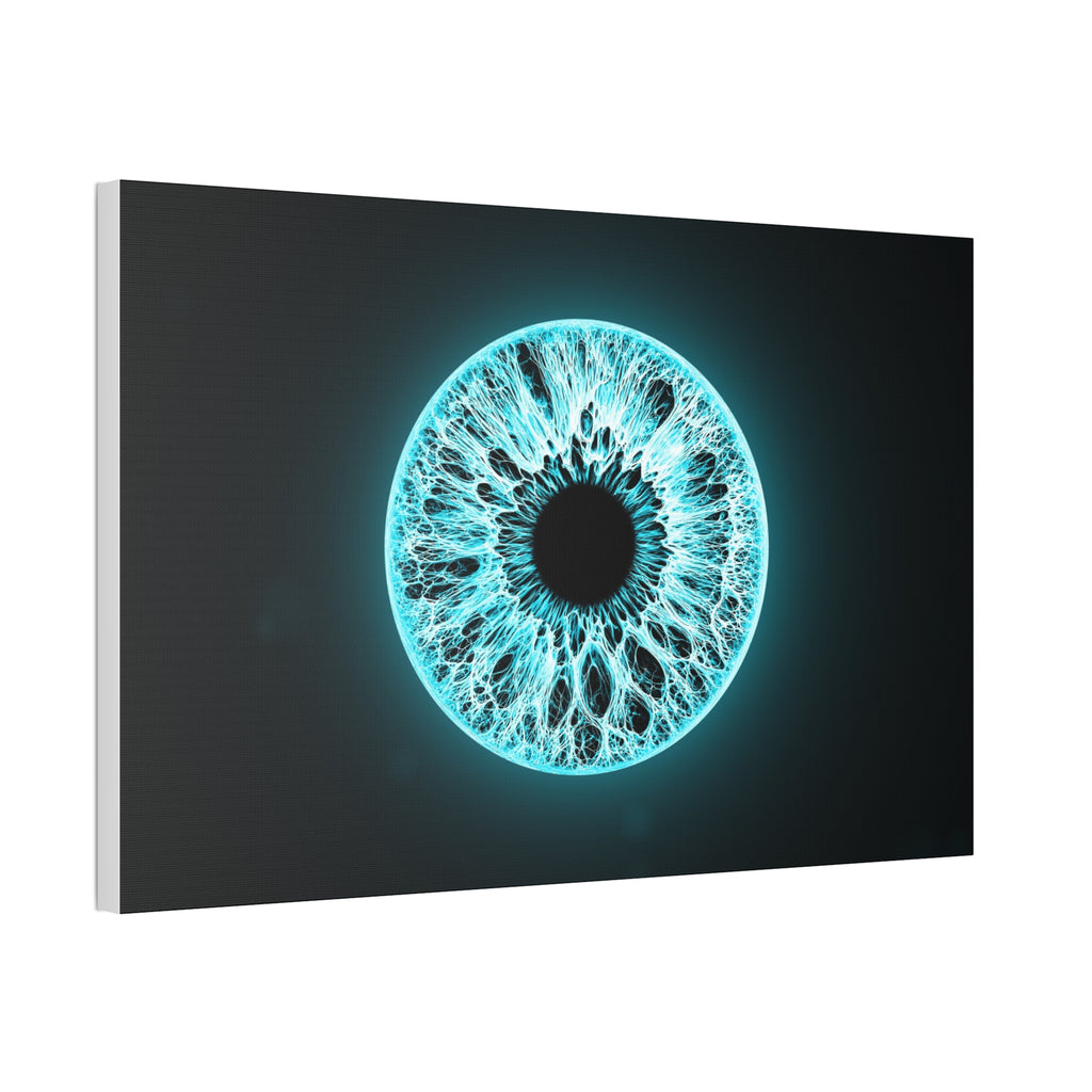 BLXNTT Iris – Lace Web Electric Cyan Glossy Canvas