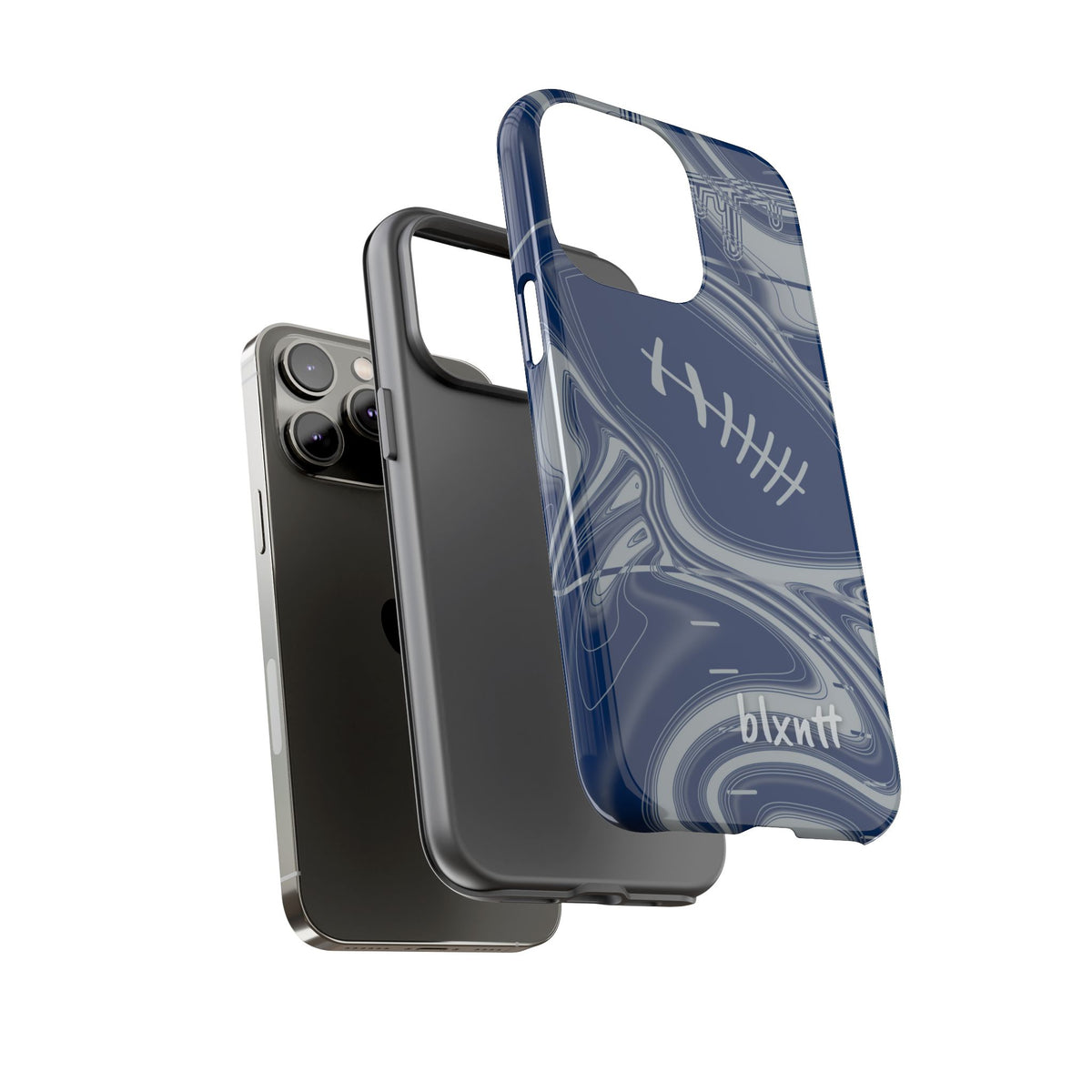 Blue & Gray Trippy Football Phone Case