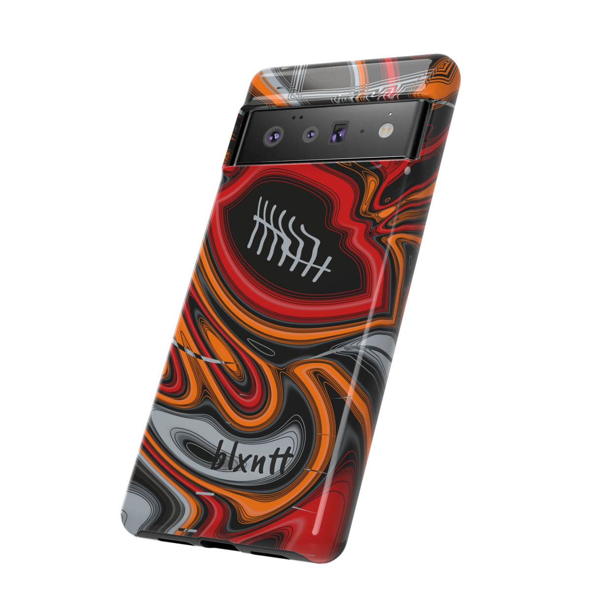 Red, Orange & Pewter Trippy Football Phone Case